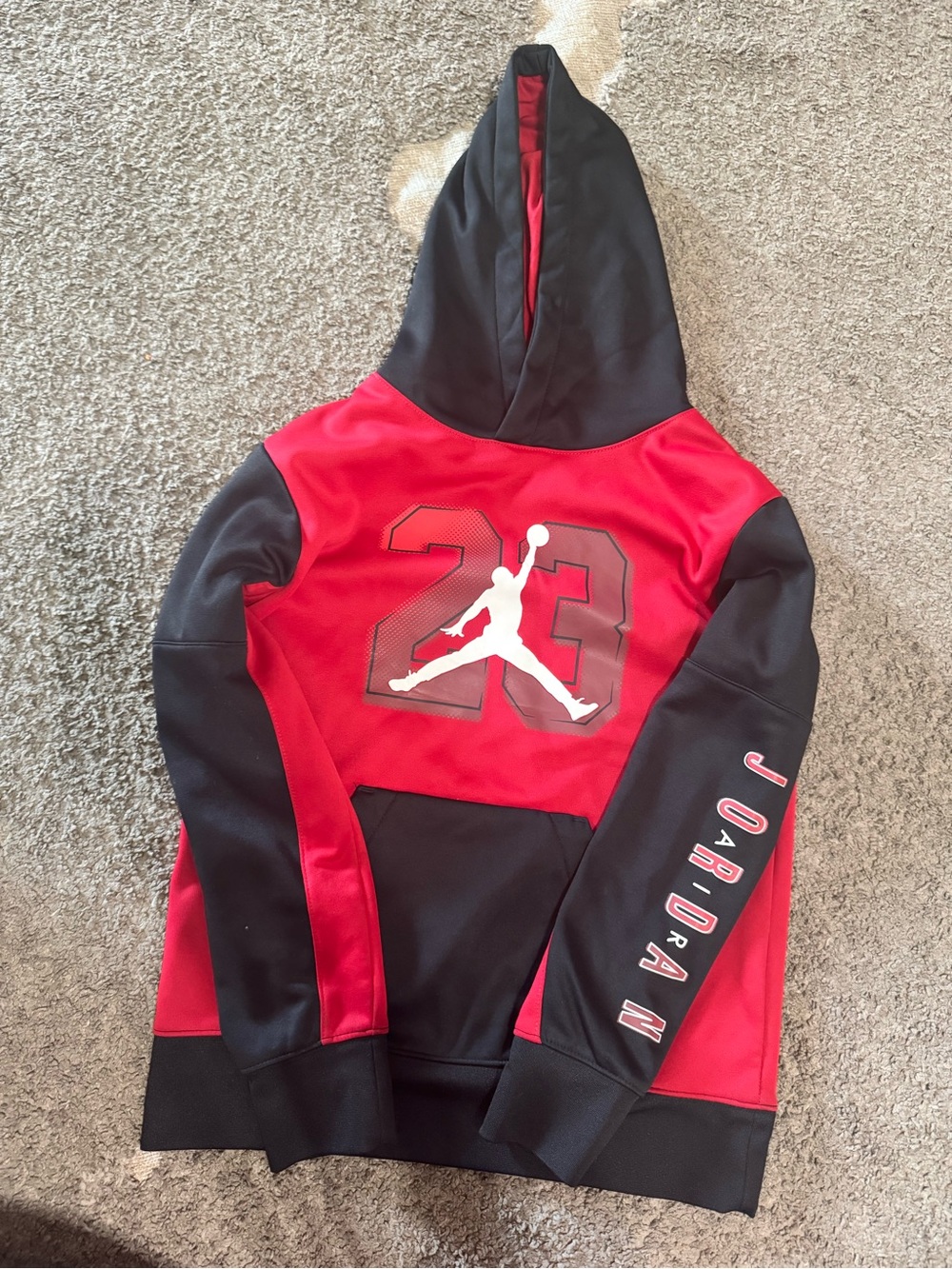 Jordan Red & Black '23 Jumpman Pullover Hoodie for Kids